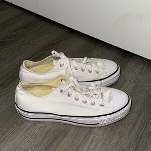 White Platform Converse Low-Top Sneakers